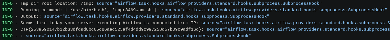 Airflow execution log